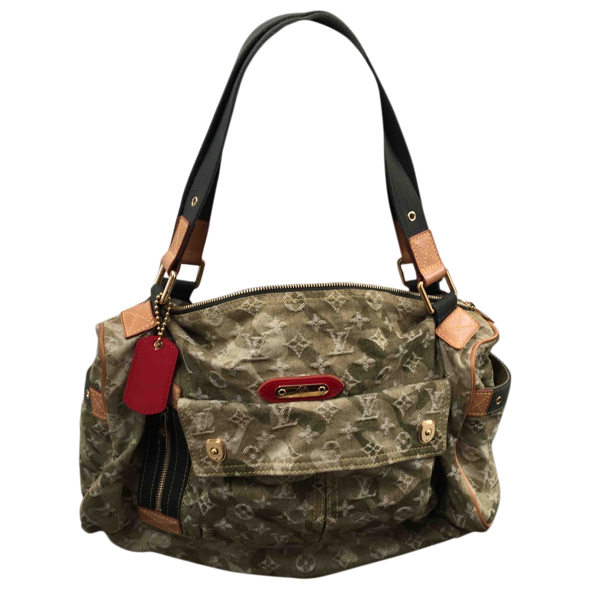 Handbag Louis Vuitton Green in Denim 